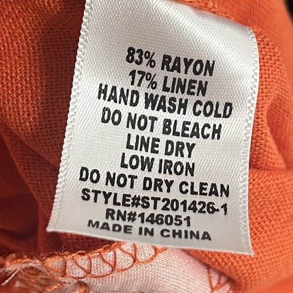 Monteau LA 2 Piece Smocked Tank Wide Leg Pants Burnt Orange Sz Large - Picture 10 of 10